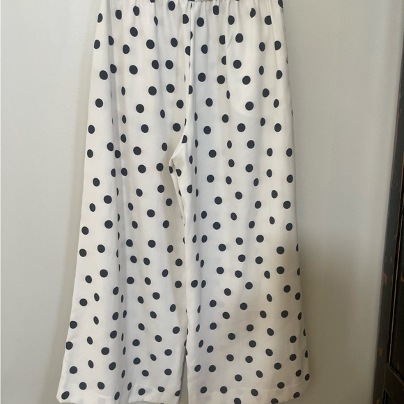 Zara White and Black Polka Dot Wide Leg Pants - Picture 3 of 3